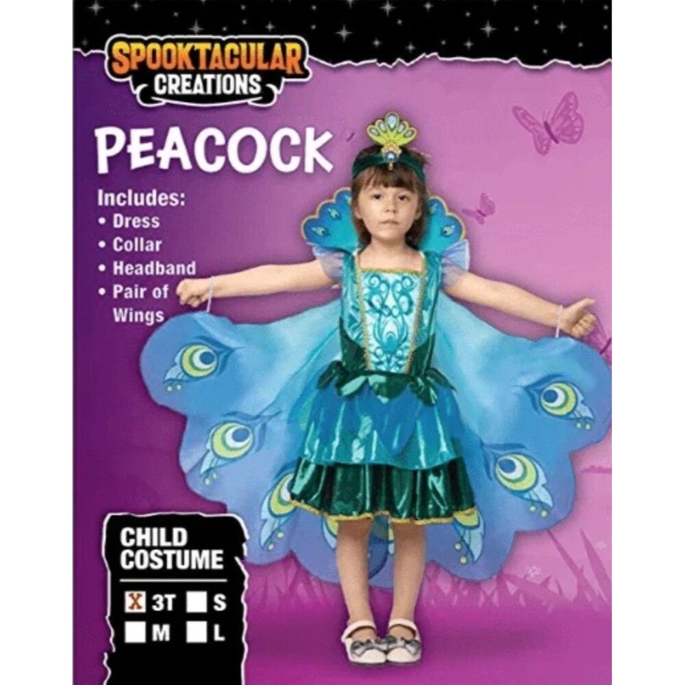 PEACOCK Costume TODDLER 3T Halloween Spooktacular Creations NIP